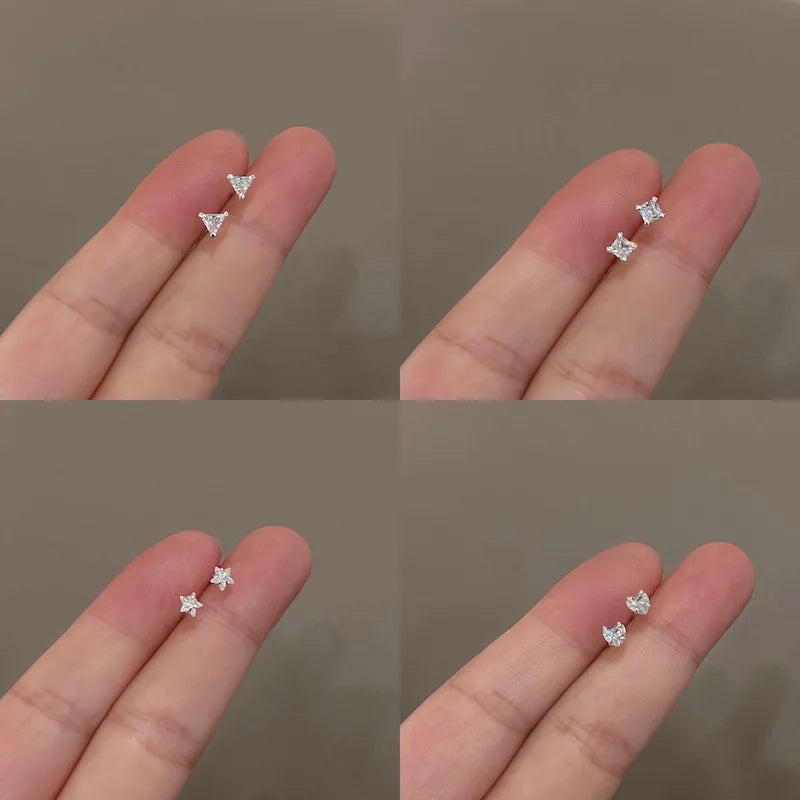 Zirkon Herz Ohrstecker Set für Frauen und Mädchen