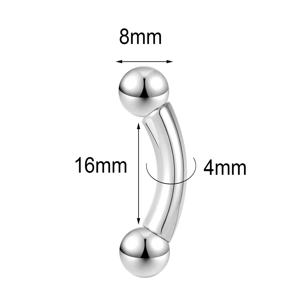 Gebogener Langhantel-Nasenring aus Titan