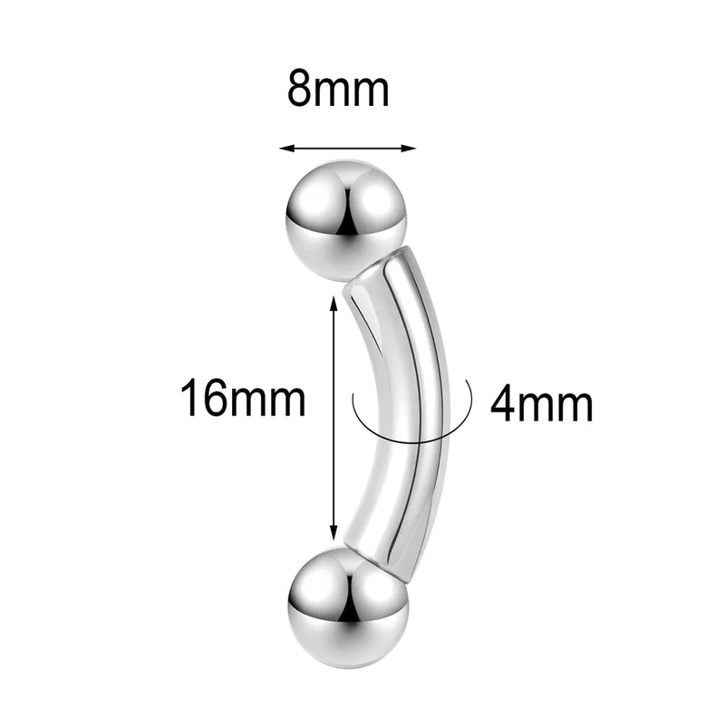 Gebogener Langhantel-Nasenring aus Titan