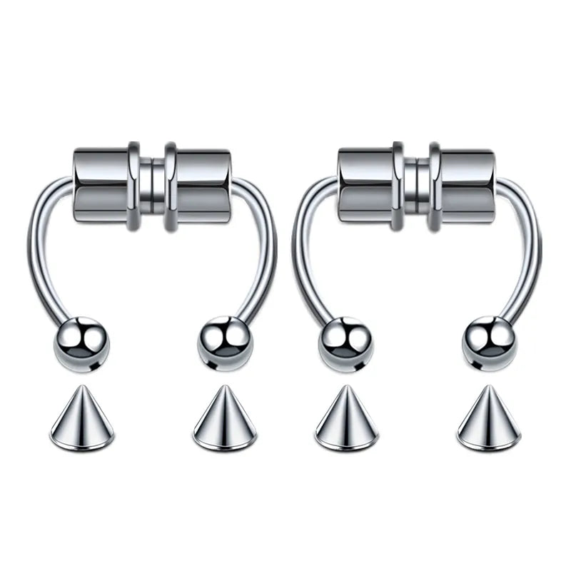 Frauen Fake Piercing Nasenring Hoop Septum Nicht Piercing Nasenclip Rock HipHoop Edelstahl Magnet Mode Punk Körperschmuck