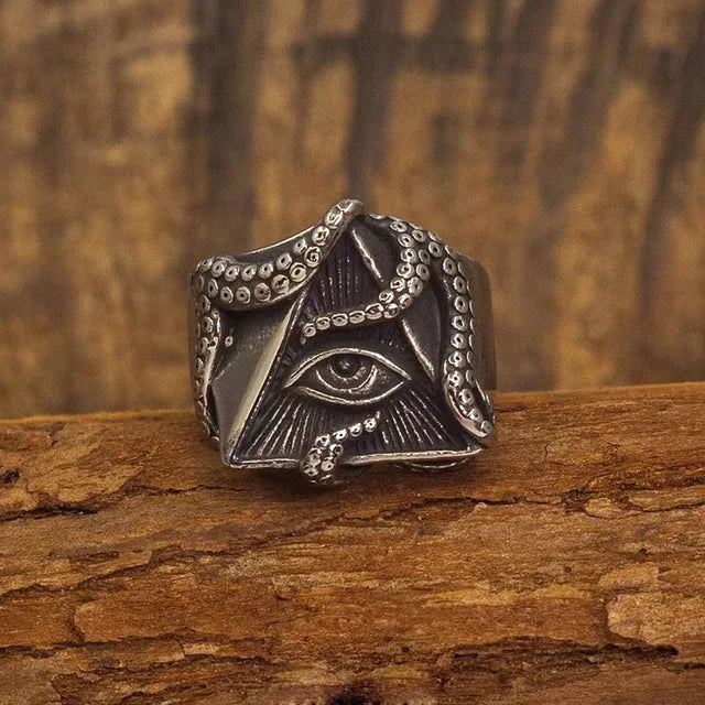 Herrenring mit oktopusartigen Augen im diabolischen Stil