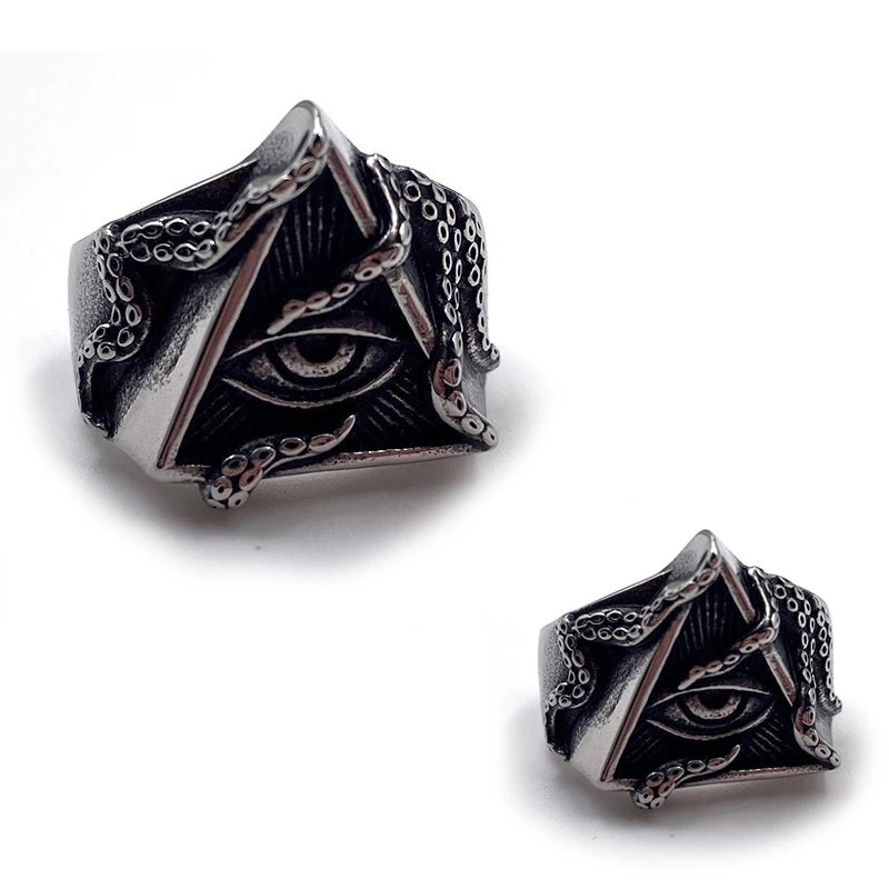 Herrenring mit oktopusartigen Augen im diabolischen Stil