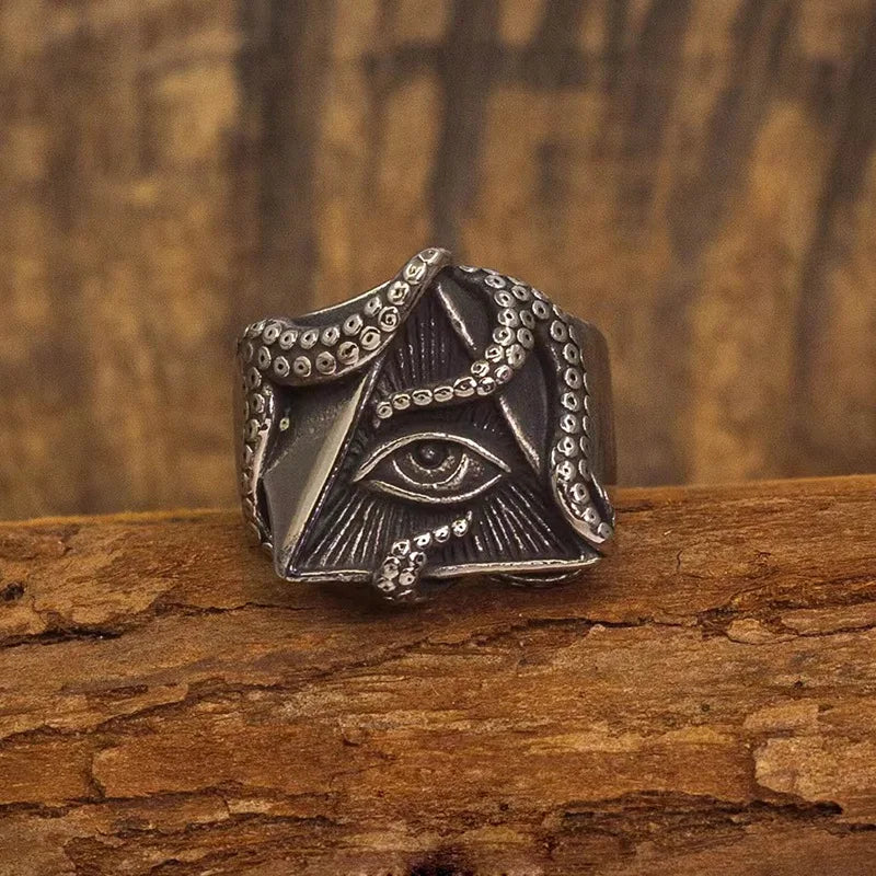 Herrenring mit oktopusartigen Augen im diabolischen Stil