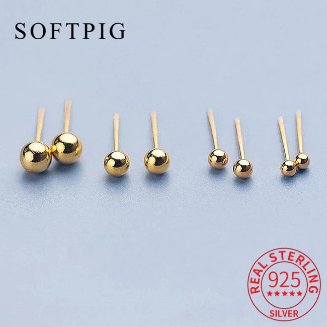 Goldene Kugelohrringe aus 925er Sterlingsilber