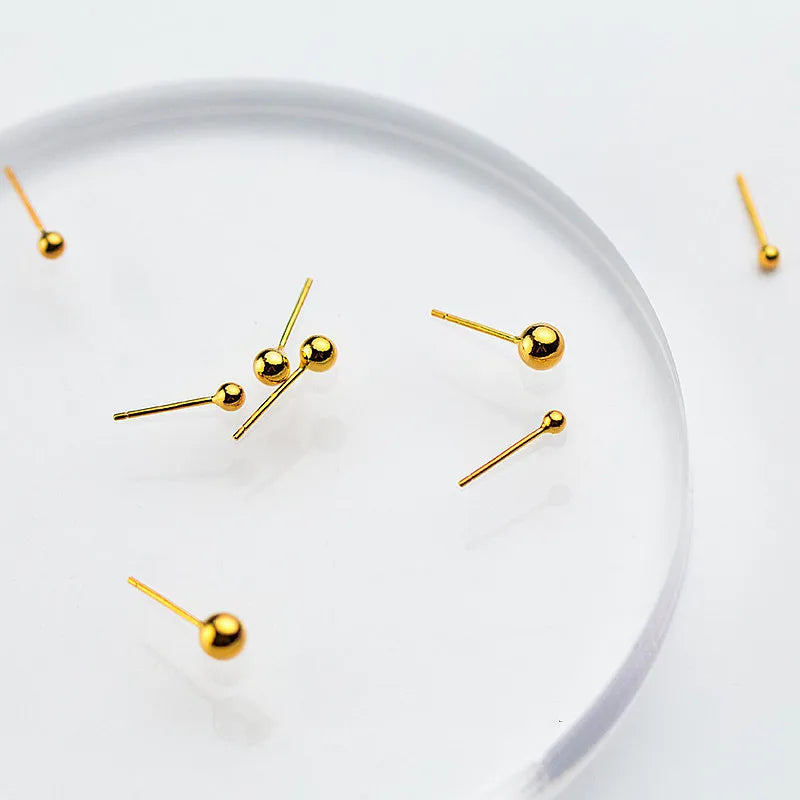 Goldene Kugelohrringe aus 925er Sterlingsilber