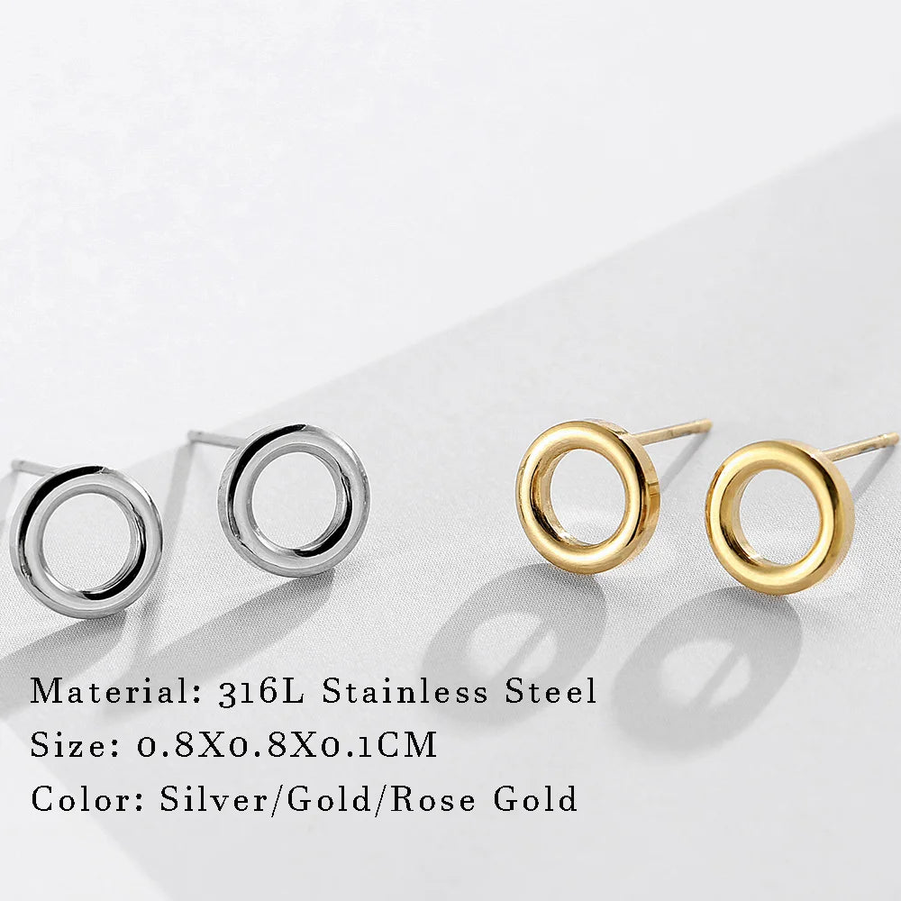 Edelstahl Ohrstecker Schmuck | Pin Ohrring aus Edelstahl - Ohrstecker