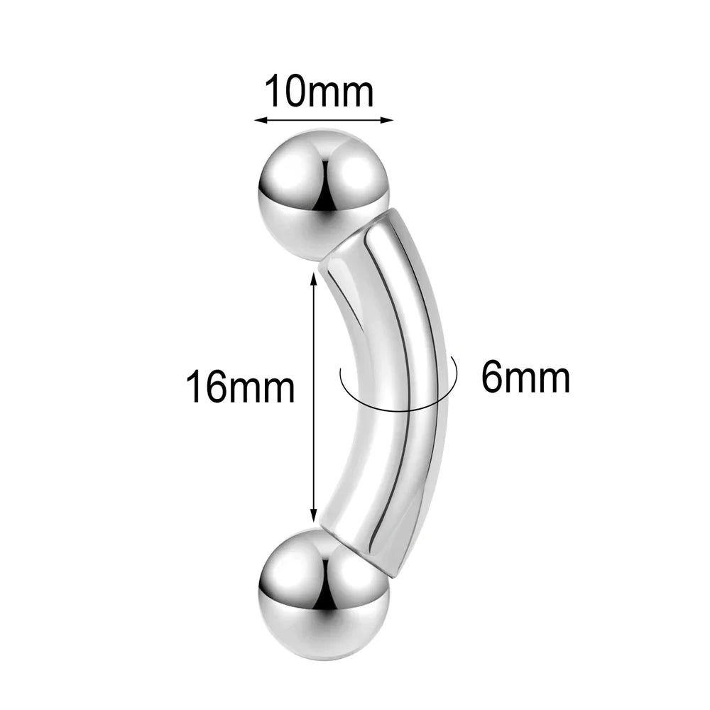 Gebogener Langhantel-Nasenring aus Titan