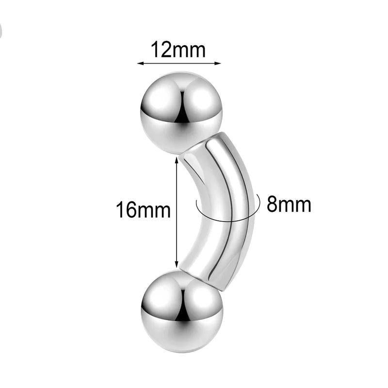 Gebogener Langhantel-Nasenring aus Titan