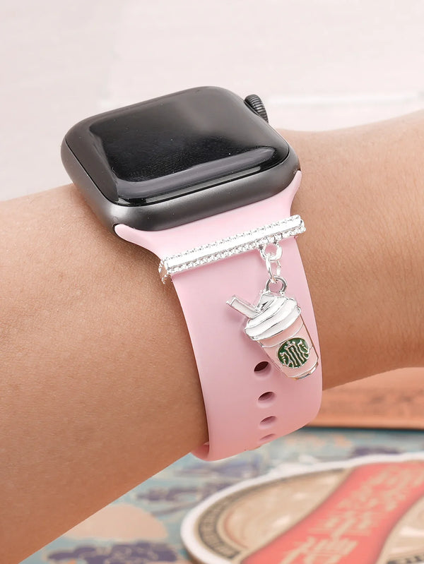 Kreative Kaffeetasse-Uhrenarmbänder, Charm-Dekoration für Apple Watch-Armbänder, Zubehör für Galaxy Watch Series-Bänder, Charms-Schmuck