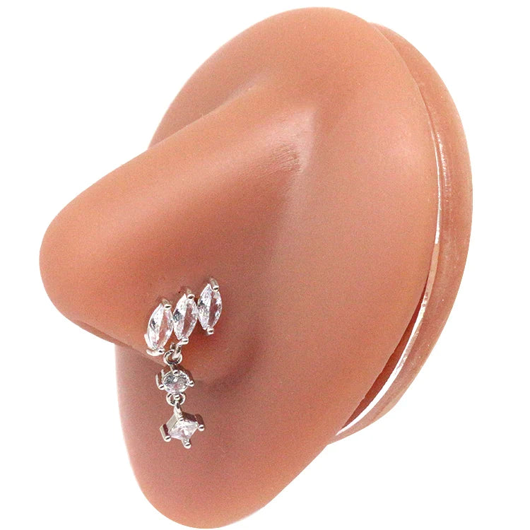 Nasenring für Frauen, baumelndes Nasenpiercing, Edelstahl, Nasenbiegering, Schmetterling, baumelnder Nasenring, Körperpiercing-Schmuck