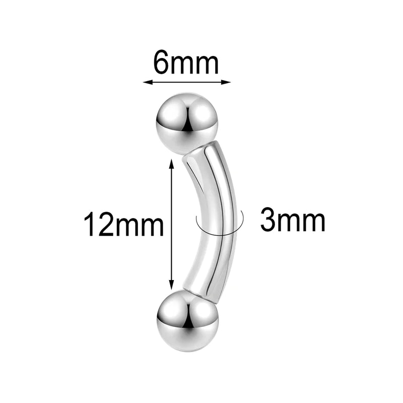Gebogener Langhantel-Nasenring aus Titan
