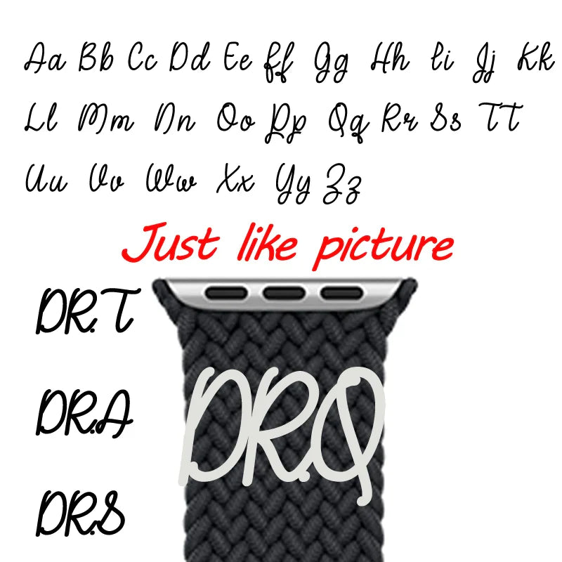 Kreative Uhrenschlaufe für Apple Watch aus Edelstahl mit individuellem Namen