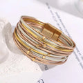 Mehrschichtiges dreifarbiges Wickelarmband