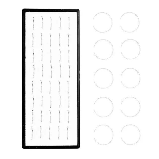 Modischer Nasenring in C-Form mit Kristallen, Edelstahl, mehrfarbig