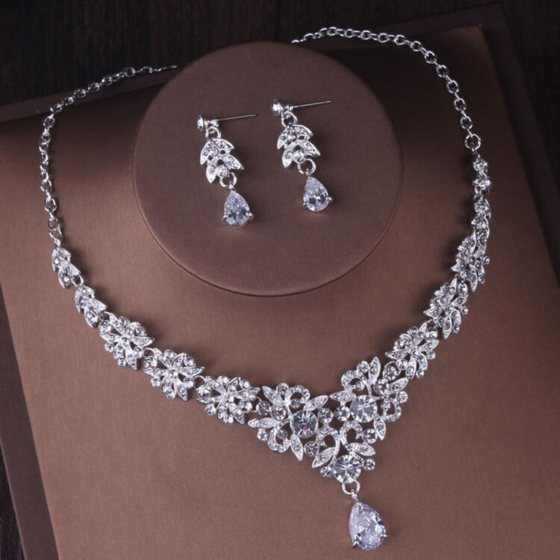 Schimmernde Strass Brautkronen Schmuckset Set