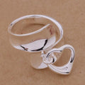 Silberplattierter Spiralring Mit Herz Quasten