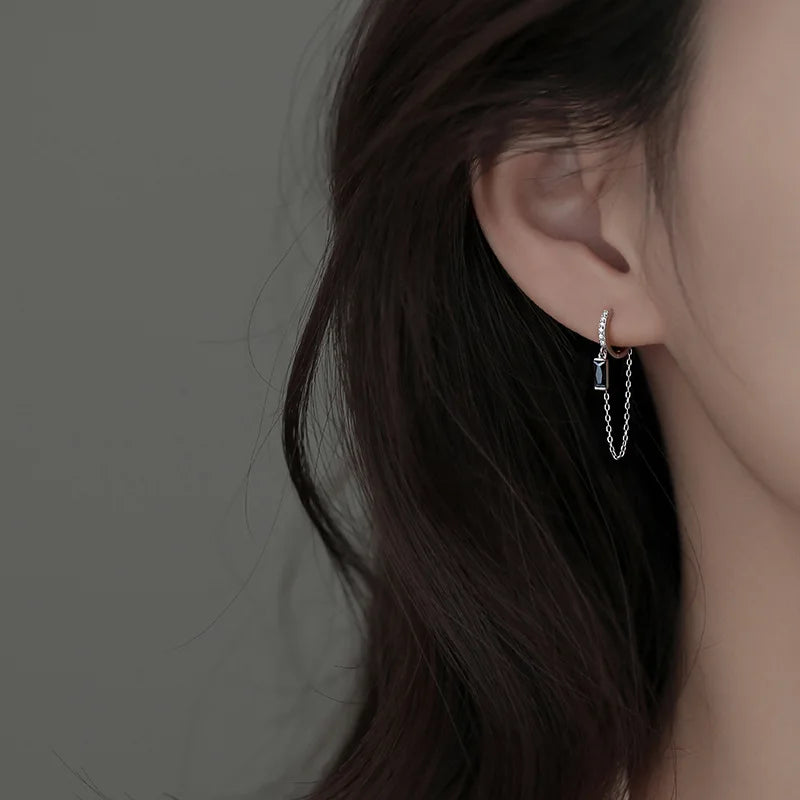 Modische Kettenohrringe für Damen | Hochwertige Kettenohrringe - Silberschmuck Quaste