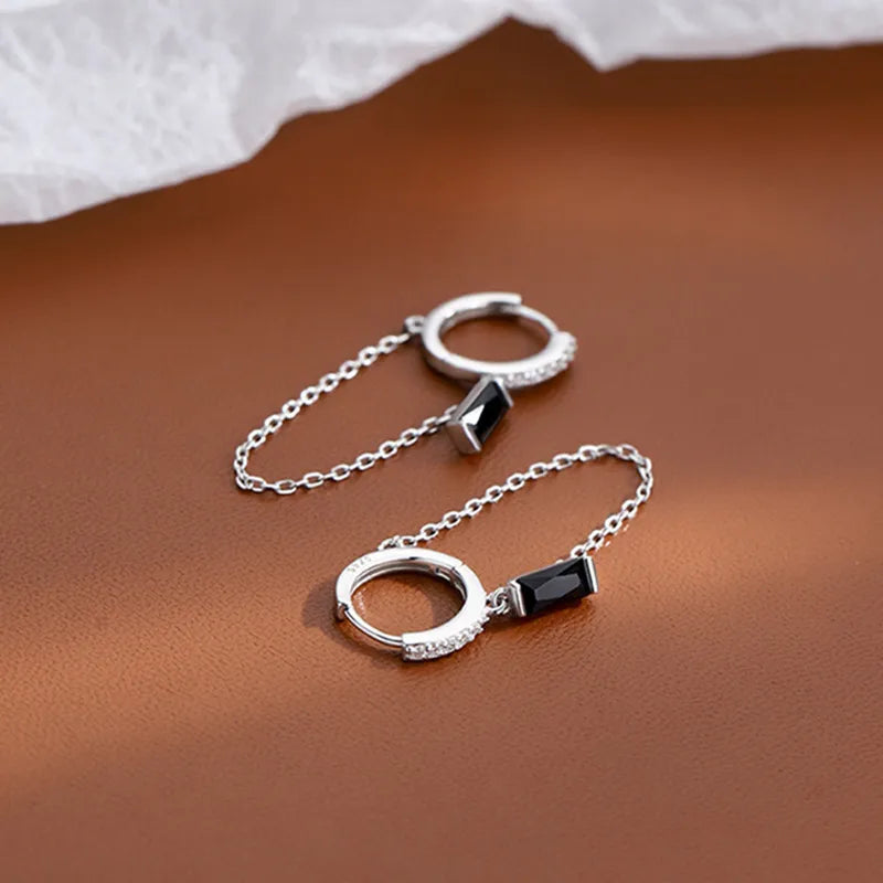 Modische Kettenohrringe für Damen | Hochwertige Kettenohrringe - Silberschmuck Quaste