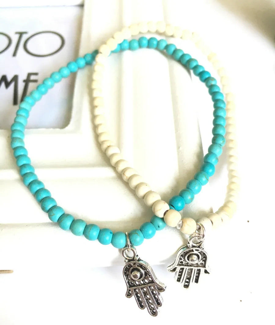 Blauer Perlenfußkettchen | Blaues Perlenfußkettchen für Frauen - Einfach und stilvoll