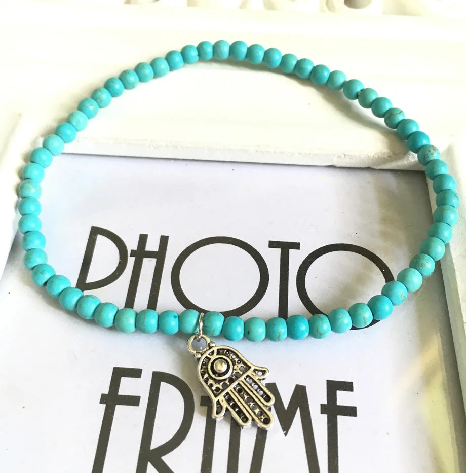 Blauer Perlenfußkettchen | Blaues Perlenfußkettchen für Frauen - Einfach und stilvoll