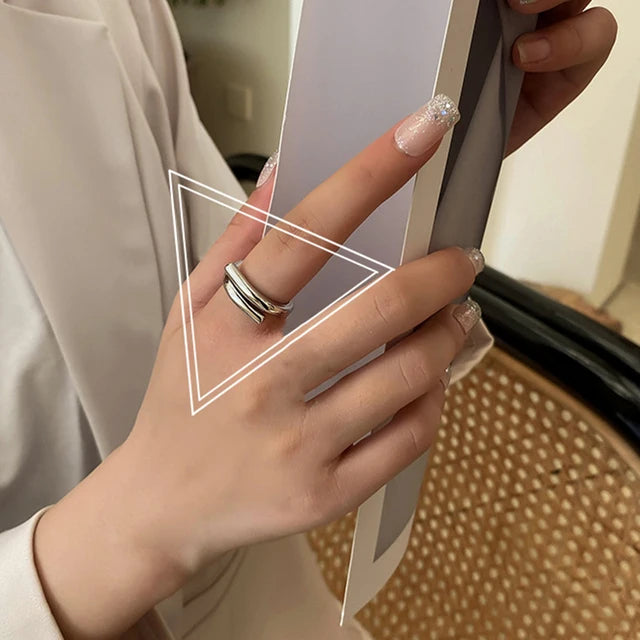 Kreative Edelstahl-Ring für Frauen - Vintage-Design, öffnbarer Ring für Verlobung, Schmuckgeschenk zum Geburtstag und Jubiläum