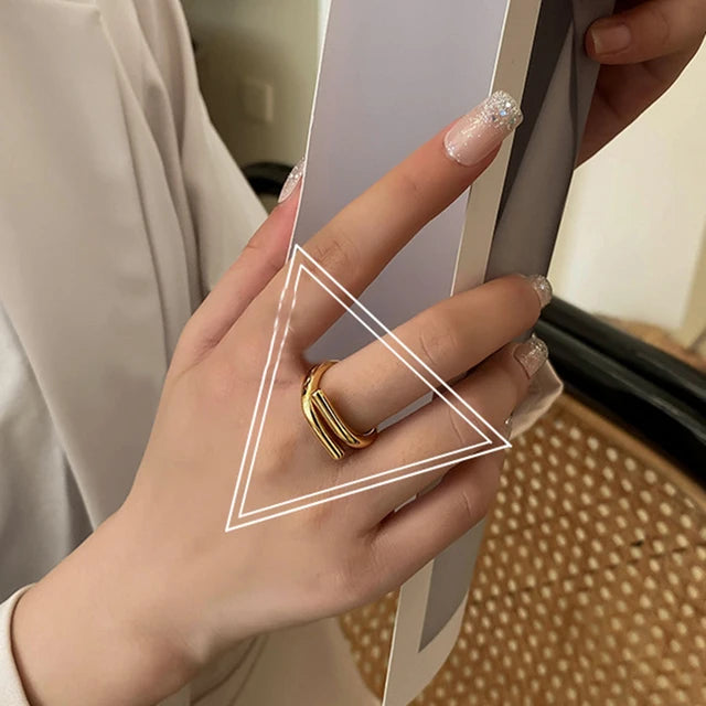 Kreative Edelstahl-Ring für Frauen - Vintage-Design, öffnbarer Ring für Verlobung, Schmuckgeschenk zum Geburtstag und Jubiläum