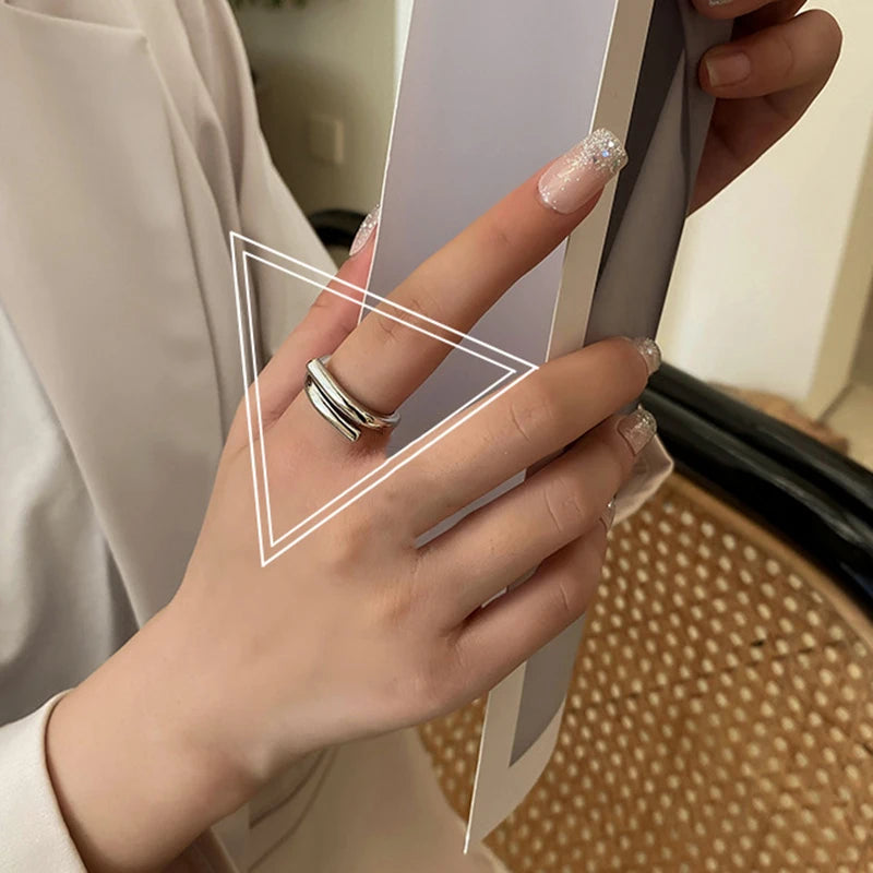 Kreative Edelstahl-Ring für Frauen - Vintage-Design, öffnbarer Ring für Verlobung, Schmuckgeschenk zum Geburtstag und Jubiläum