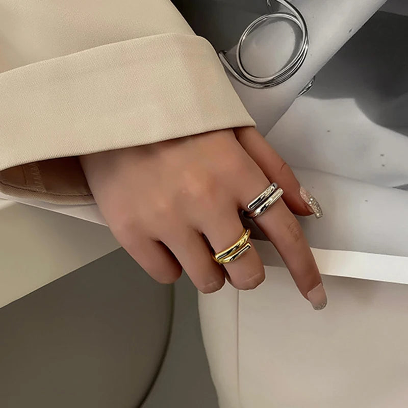 Kreative Edelstahl-Ring für Frauen - Vintage-Design, öffnbarer Ring für Verlobung, Schmuckgeschenk zum Geburtstag und Jubiläum