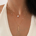 Hals Glitzer | Gold-Anhänger Halskette Set Vintage-Schmuck