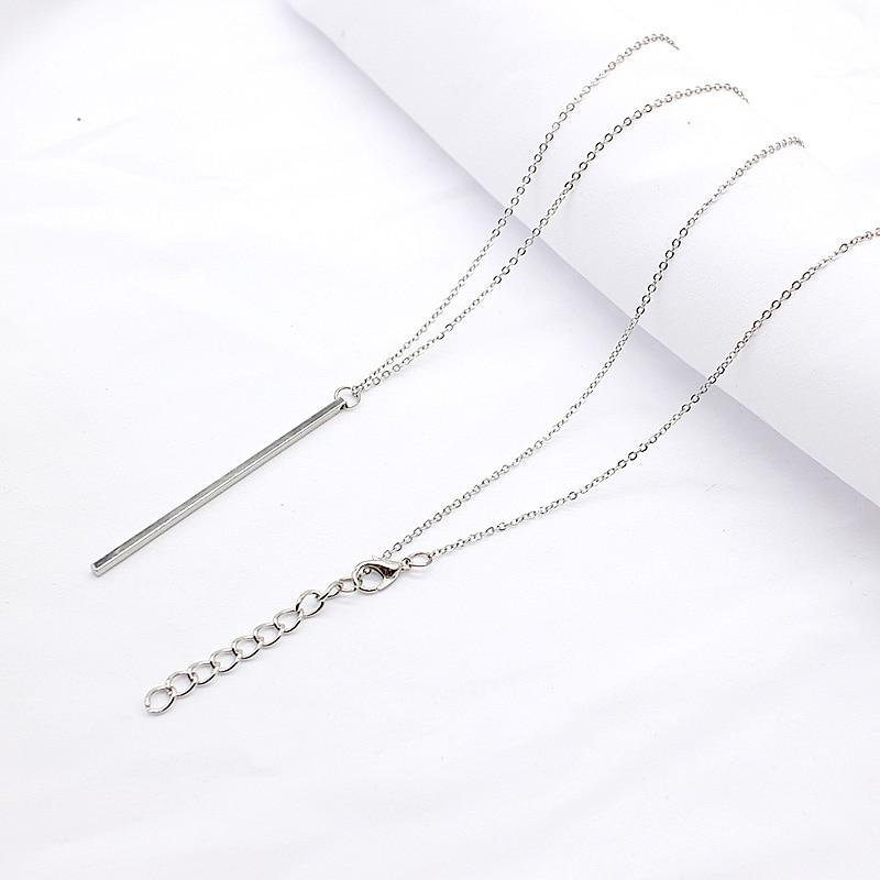 Einfache Elegante Bar Drop Minimalist Halskette