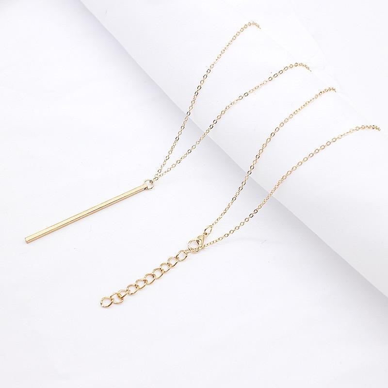 Einfache Elegante Bar Drop Minimalist Halskette