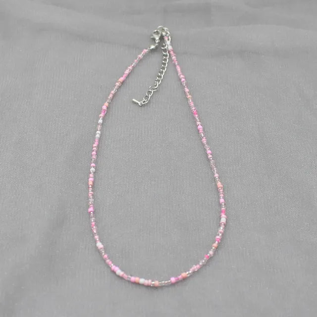 Böhmen Perlen Choker Halskette für Frauen - Farbenfroh und Einfach