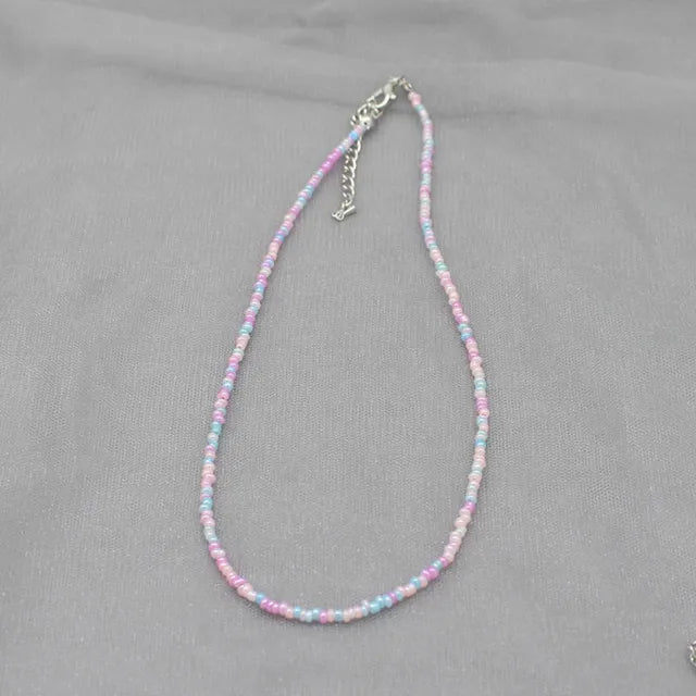 Böhmen Perlen Choker Halskette für Frauen - Farbenfroh und Einfach