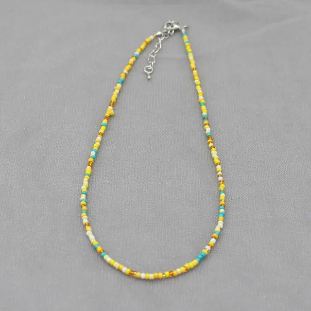 Böhmen Perlen Choker Halskette für Frauen - Farbenfroh und Einfach