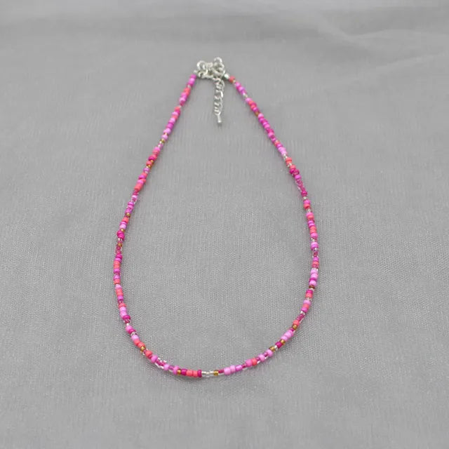Böhmen Perlen Choker Halskette für Frauen - Farbenfroh und Einfach
