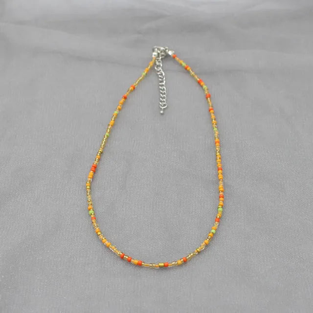 Böhmen Perlen Choker Halskette für Frauen - Farbenfroh und Einfach
