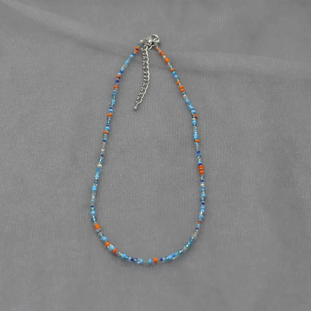 Böhmen Perlen Choker Halskette für Frauen - Farbenfroh und Einfach