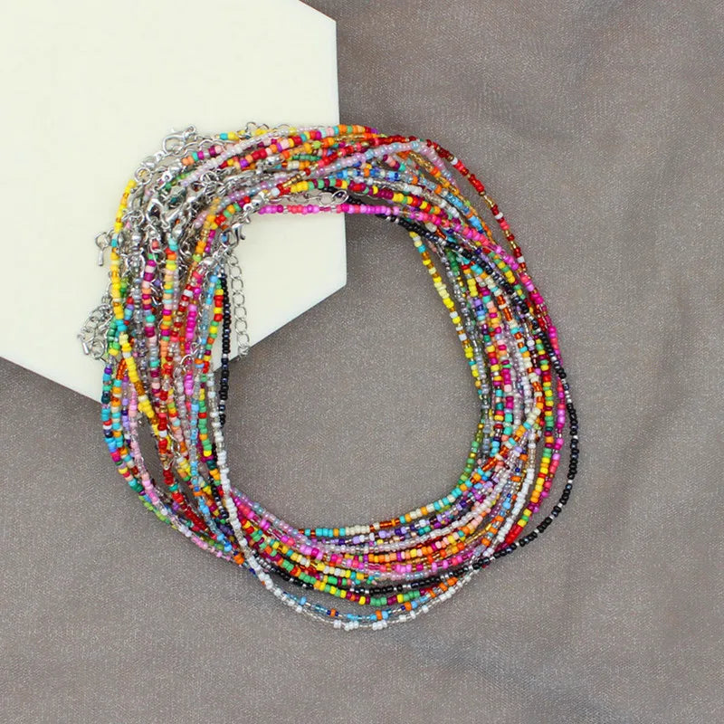 Böhmen Perlen Choker Halskette für Frauen - Farbenfroh und Einfach