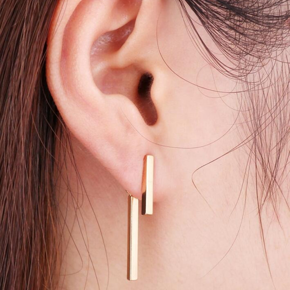 Einfache Und Minimalistische Bar Drop Modeohrringe