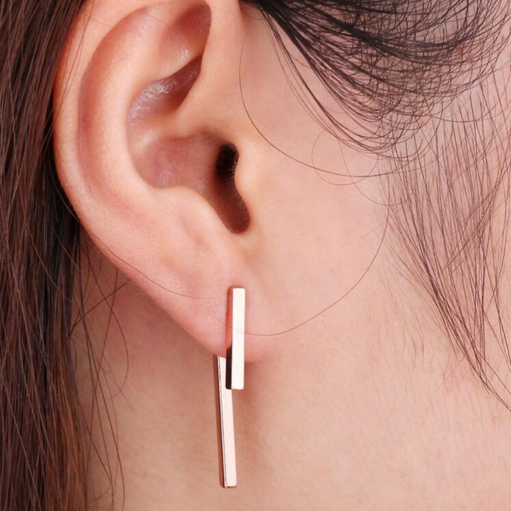 Einfache Und Minimalistische Bar Drop Modeohrringe