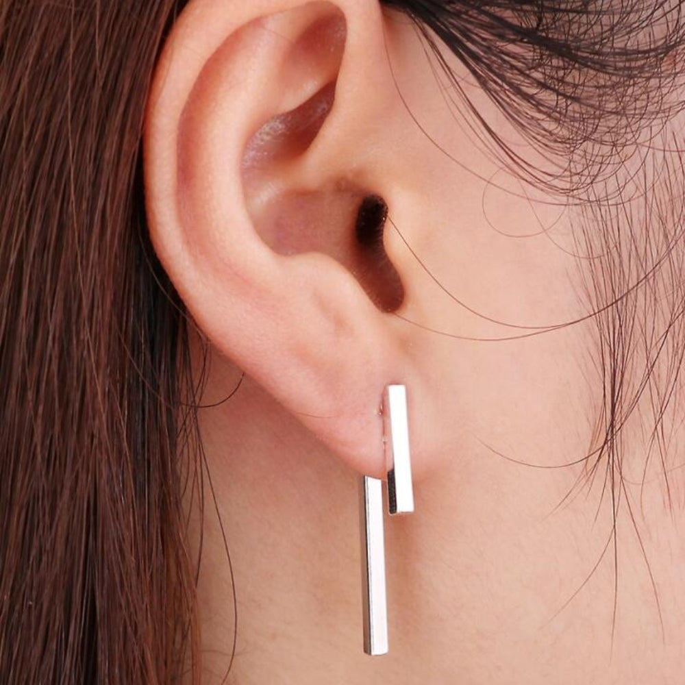 Einfache Und Minimalistische Bar Drop Modeohrringe