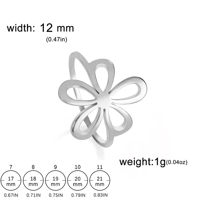 Blumenring aus Edelstahl für Frauen und Mädchen in goldener Farbe - ästhetischer Bohemian-Ring für Hochzeit und Verlobung - Schmuckgeschenk im Großhandel