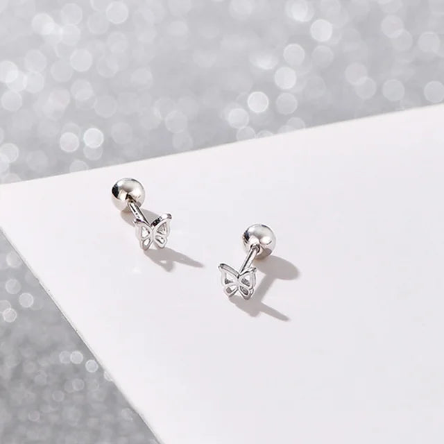 Silberplattierte Ballonhund Ohrringe für Frauen - Hypoallergene Flachrücken Ohrringe - Piercingschmuck