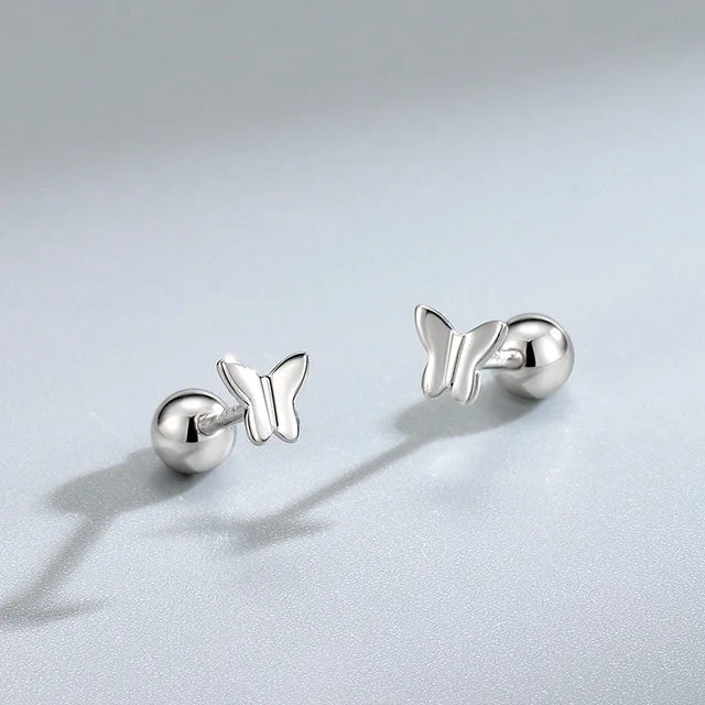 Silberplattierte Ballonhund Ohrringe für Frauen - Hypoallergene Flachrücken Ohrringe - Piercingschmuck