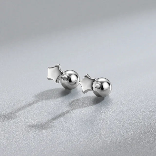 Silberplattierte Ballonhund Ohrringe für Frauen - Hypoallergene Flachrücken Ohrringe - Piercingschmuck