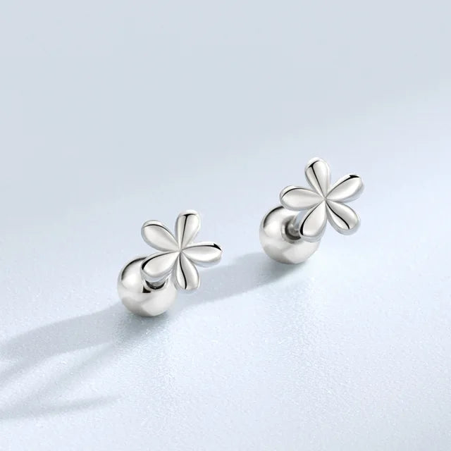 Silberplattierte Ballonhund Ohrringe für Frauen - Hypoallergene Flachrücken Ohrringe - Piercingschmuck