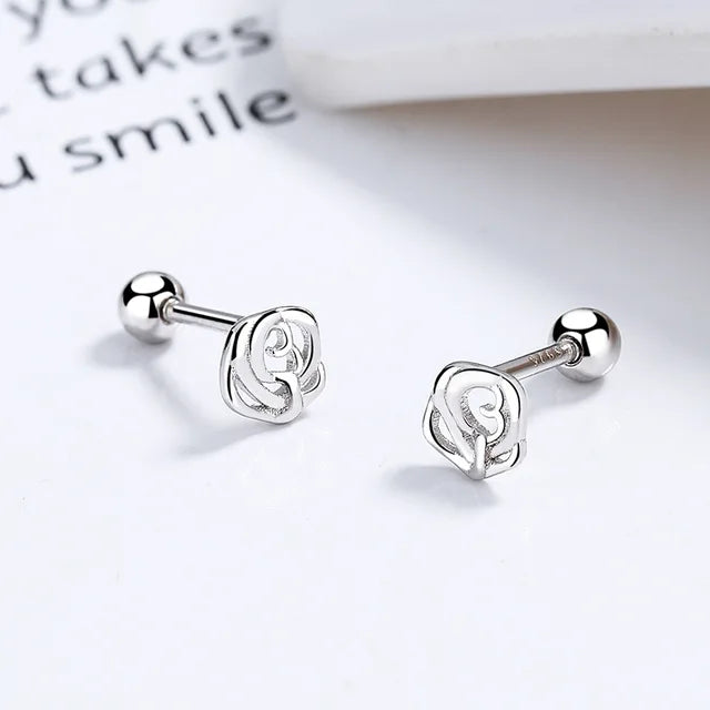 Silberplattierte Ballonhund Ohrringe für Frauen - Hypoallergene Flachrücken Ohrringe - Piercingschmuck