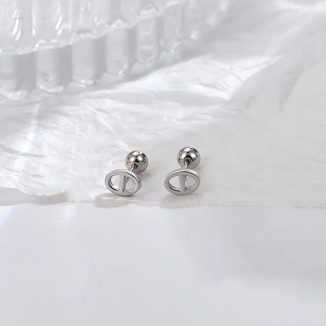 Silberplattierte Ballonhund Ohrringe für Frauen - Hypoallergene Flachrücken Ohrringe - Piercingschmuck