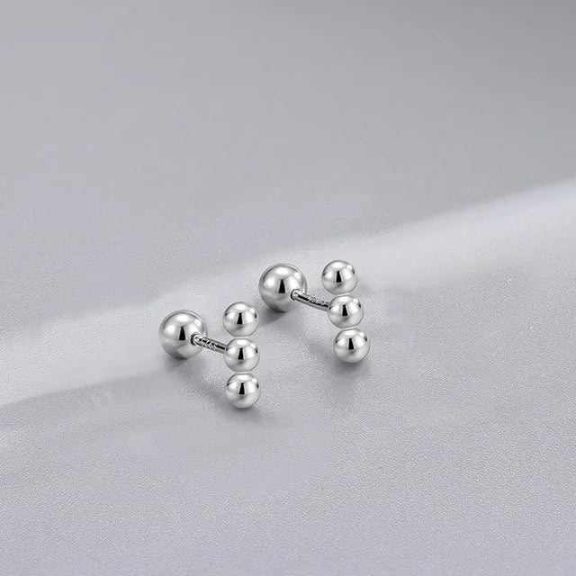 Silberplattierte Ballonhund Ohrringe für Frauen - Hypoallergene Flachrücken Ohrringe - Piercingschmuck