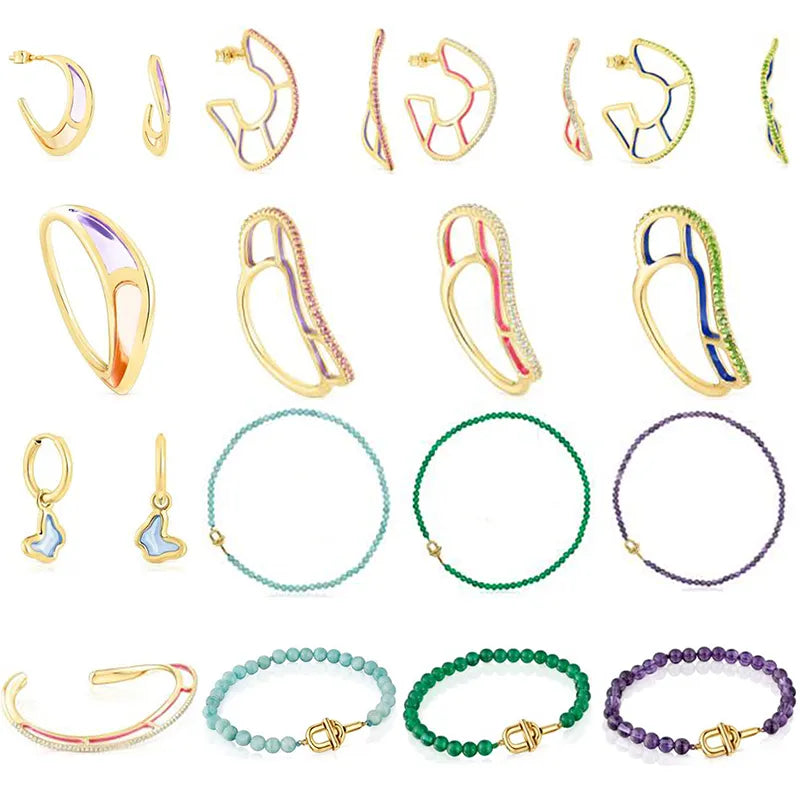 Armband im spanischen Bärenstil, Ohrringe, Ring, Halskette, Schmuck, klassische Mode